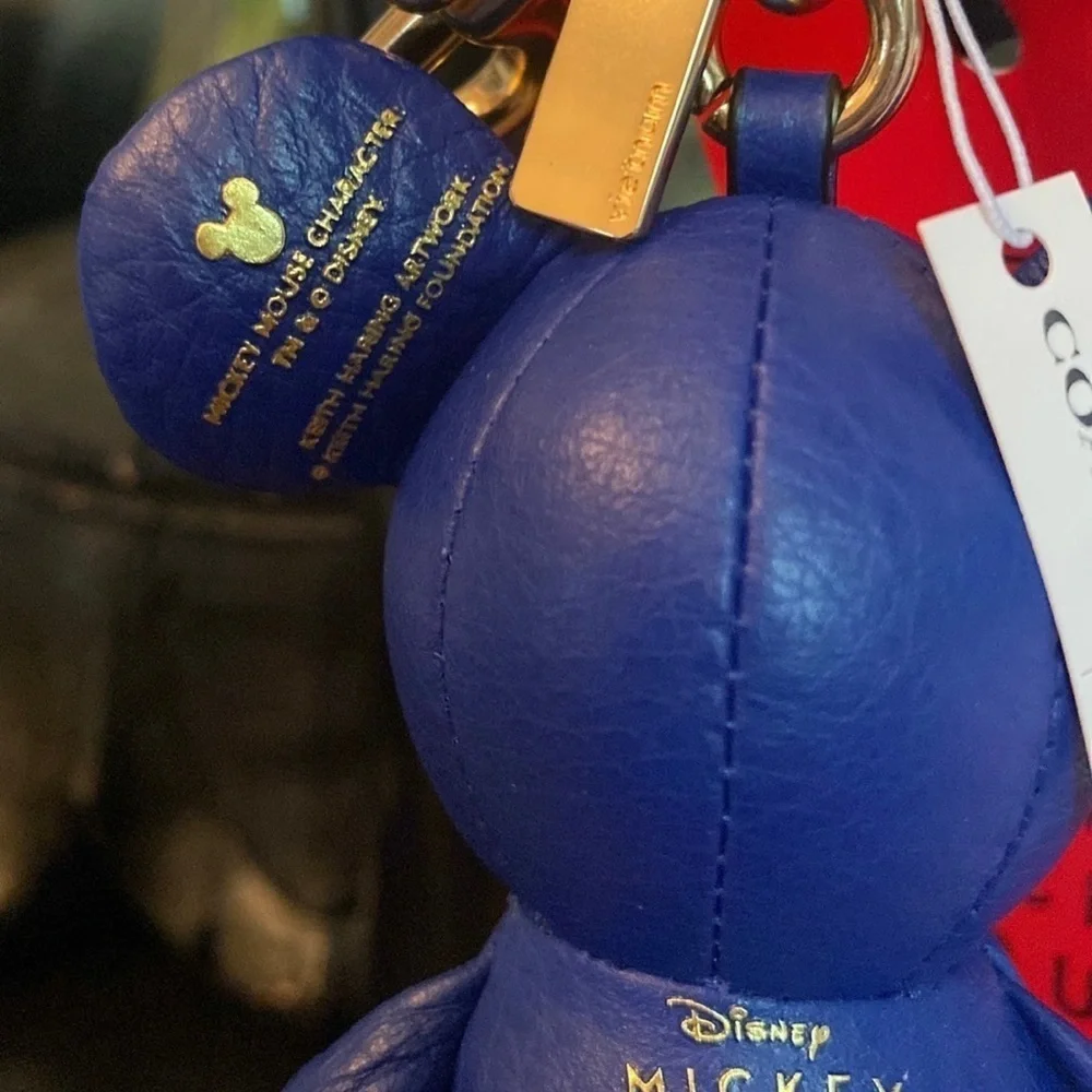 Disney Mickey Mouse Leather Coach Key Fob